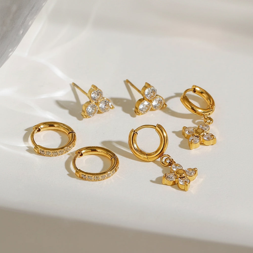 Trio Bloom Earring Set