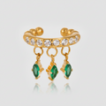 Emerald Drop Earcuffs