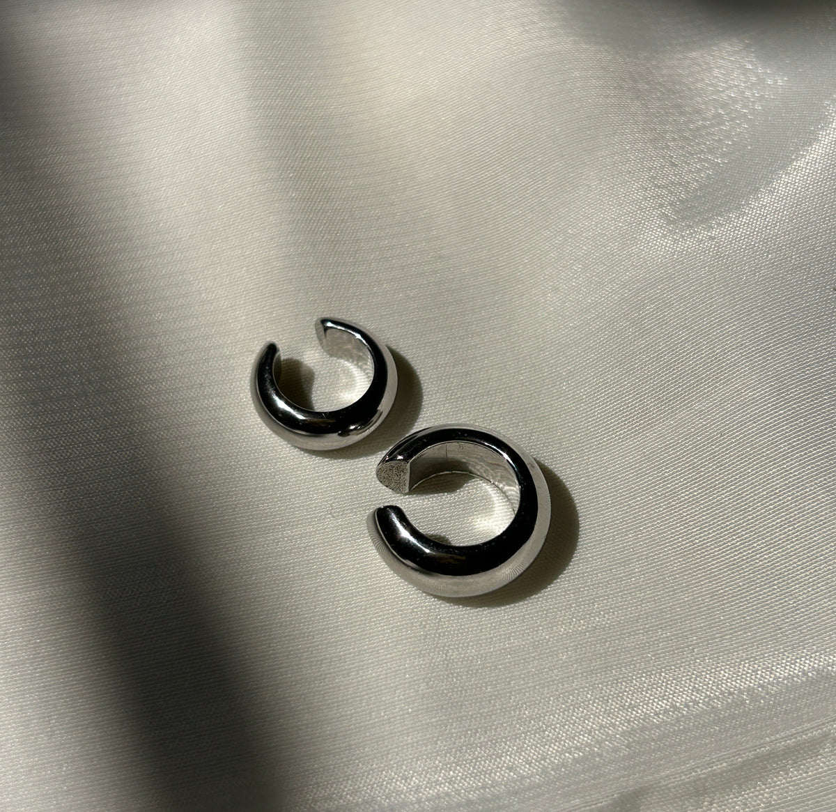 Mismatched Silver Hoops